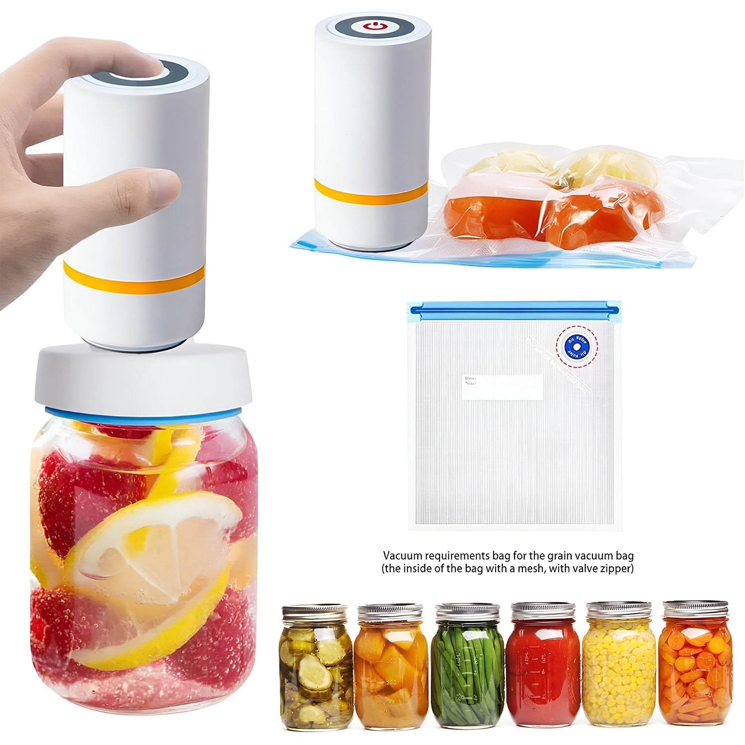 Portable USB Rechargeable Vacuum Sealer Machine (1 Pc) Portable USB Rechargeable Vacuum Sealer Machine (1 Pc)